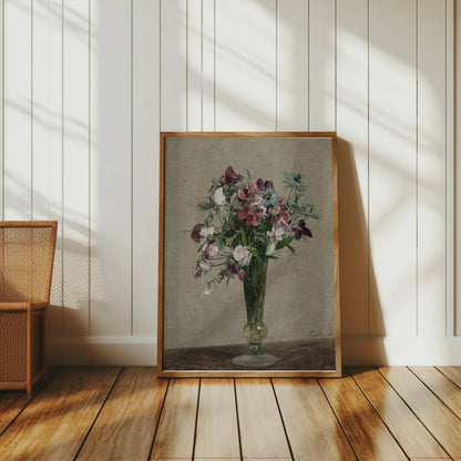 Premium Poster of Beautiful Vintage Bouquet Floral Art Print Posters