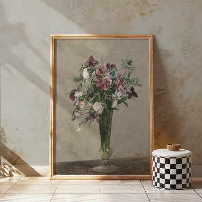 Premium Poster of Beautiful Vintage Bouquet Floral Art Print Posters