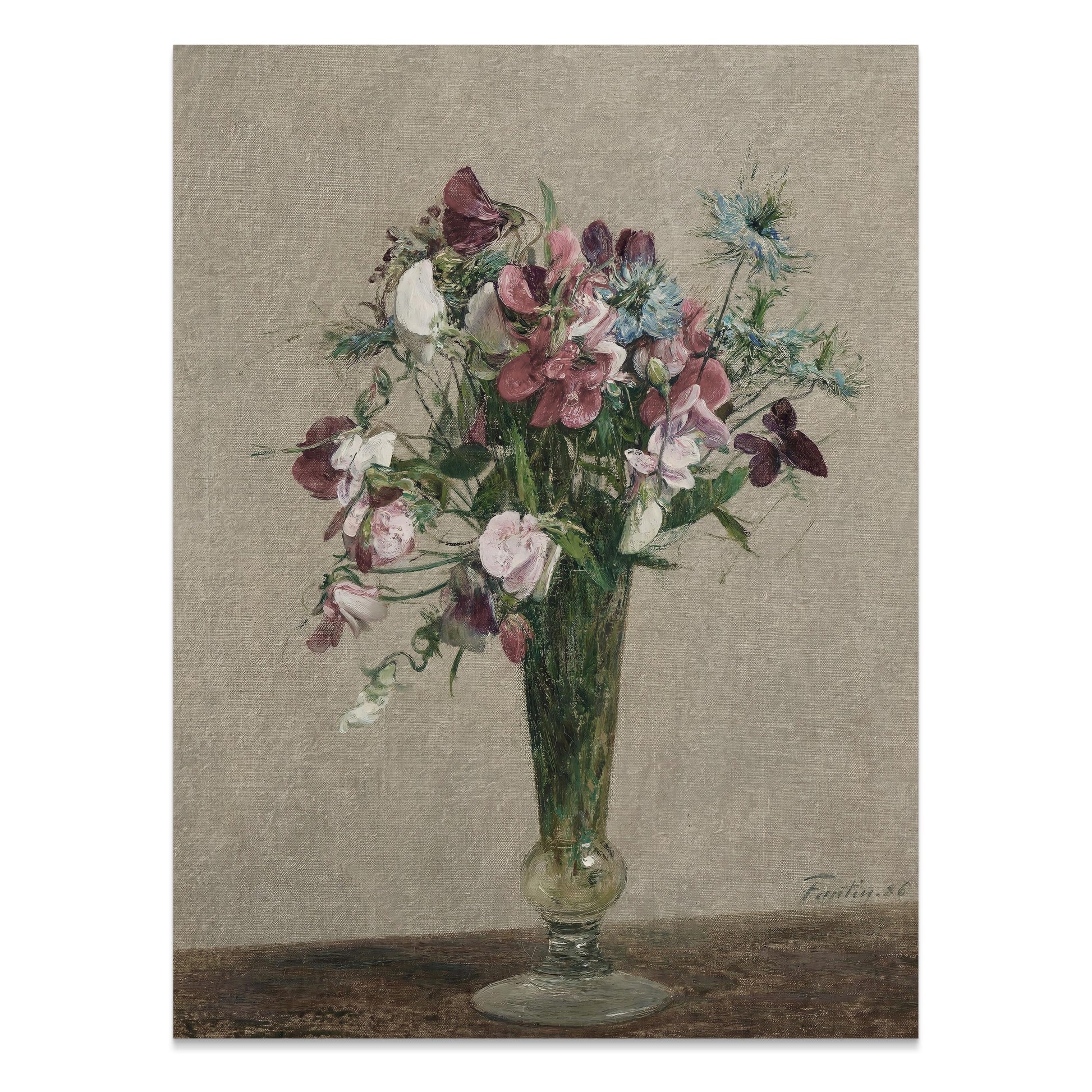 Premium Poster of Beautiful Vintage Bouquet Floral Art Print Posters