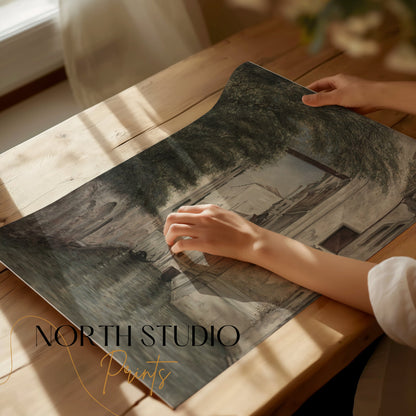 Premium Poster of Beautiful Vintage City Canal Art Posters