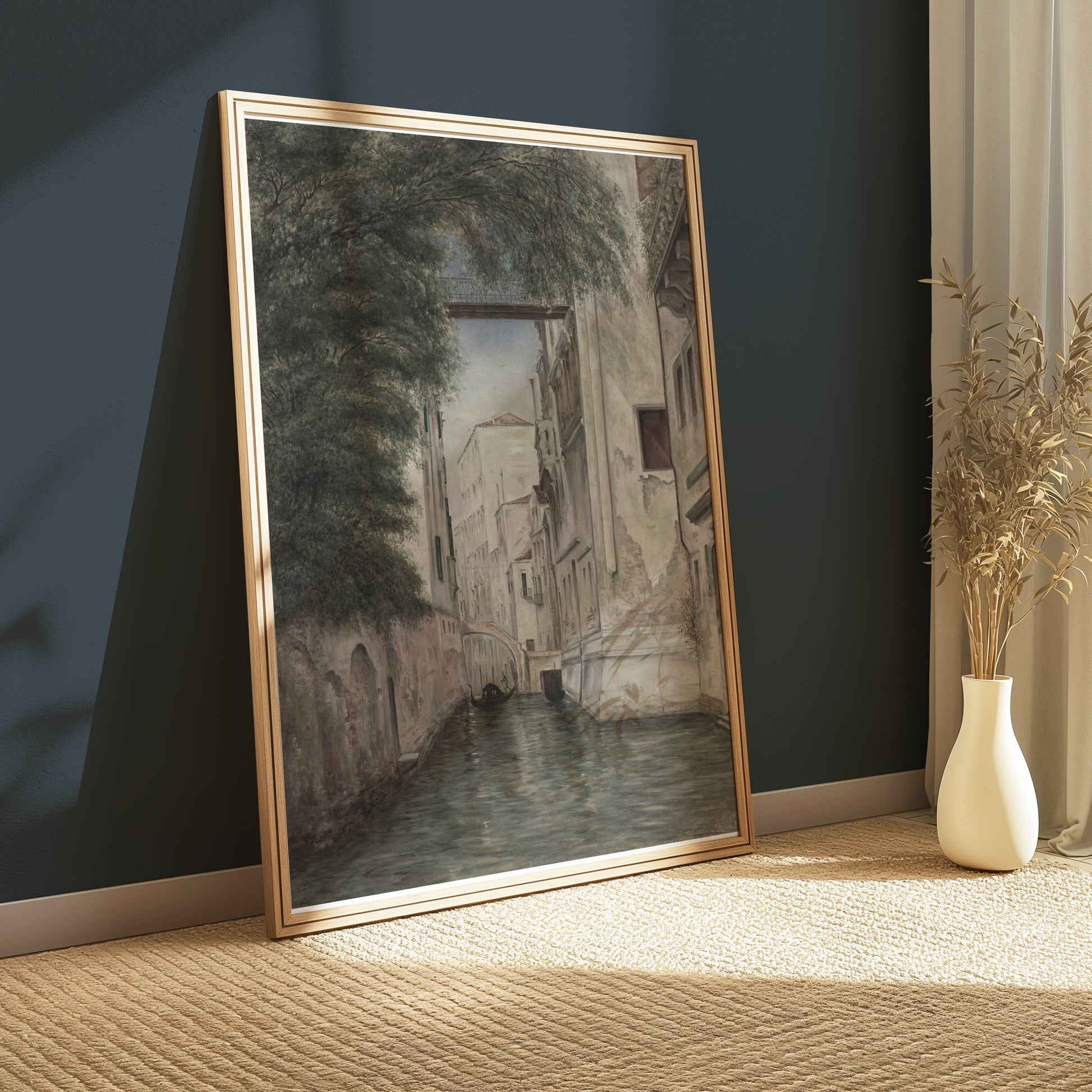 Premium Poster of Beautiful Vintage City Canal Art Posters