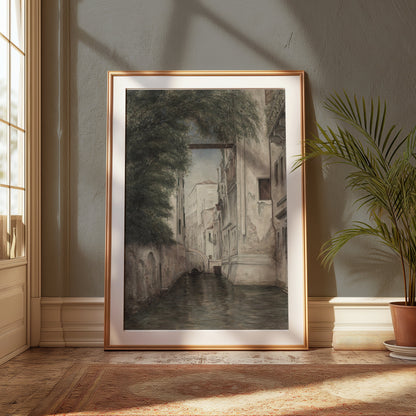 Premium Poster of Beautiful Vintage City Canal Art Posters