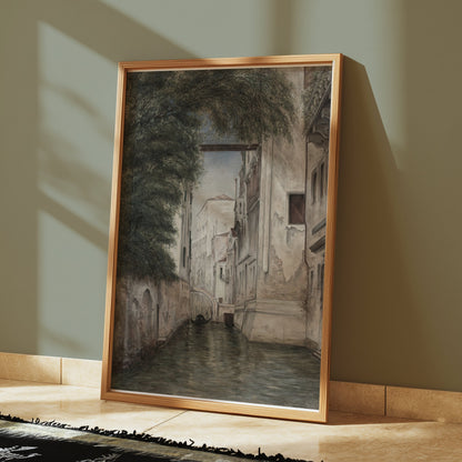 Premium Poster of Beautiful Vintage City Canal Art Posters