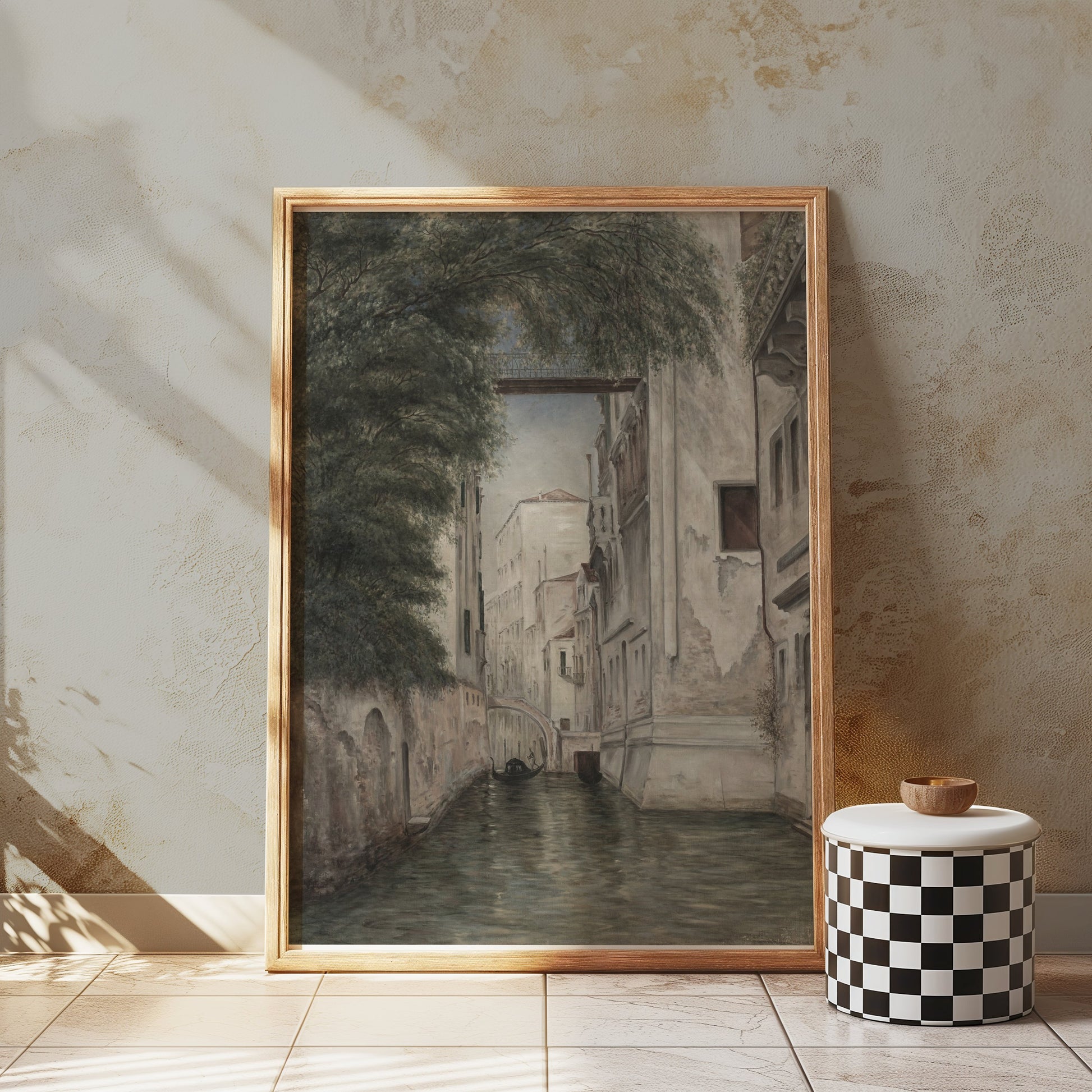 Premium Poster of Beautiful Vintage City Canal Art Posters