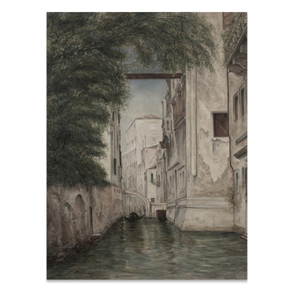 Premium Poster of Beautiful Vintage City Canal Art Posters