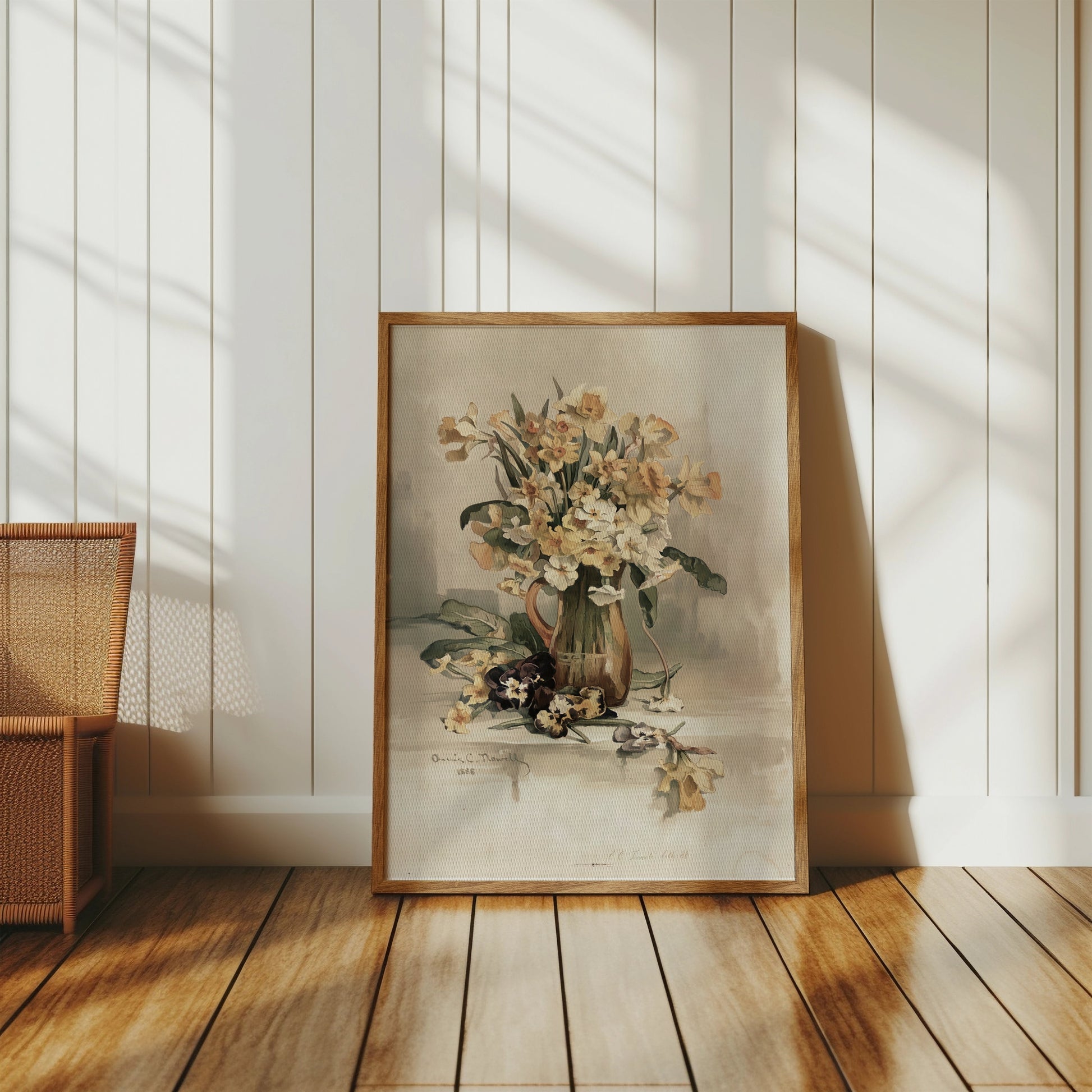 Premium Poster of Beautiful Vintage Flowers in Vase Art Print Posters