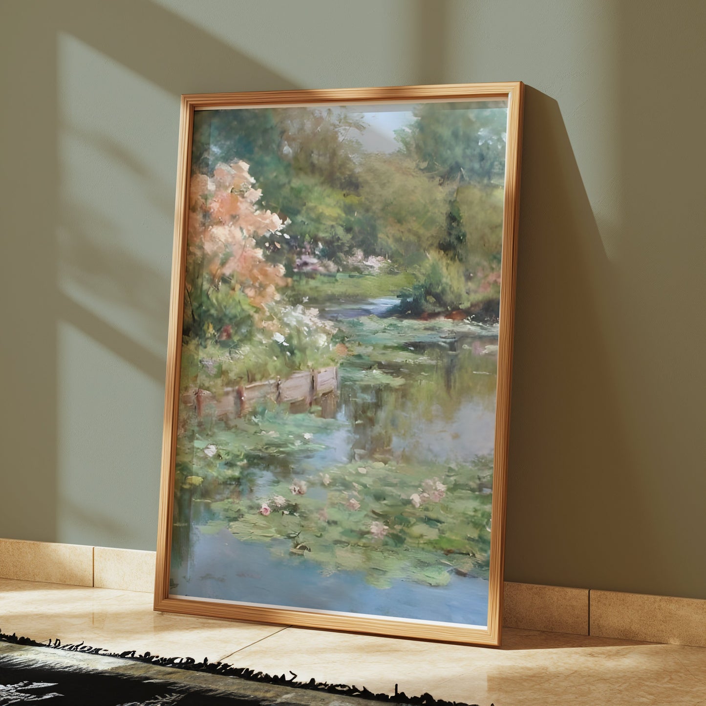 Premium Poster of Beautiful Water Lily Pond Art Canvas Wall Posters