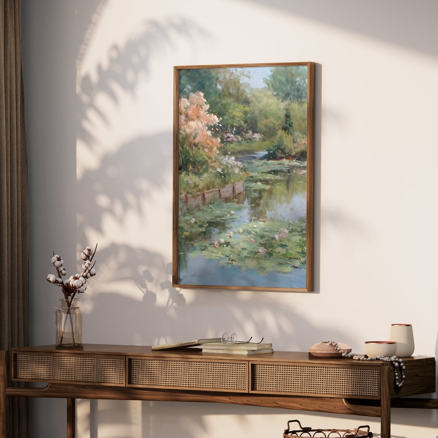 Premium Poster of Beautiful Water Lily Pond Art Canvas Wall Posters