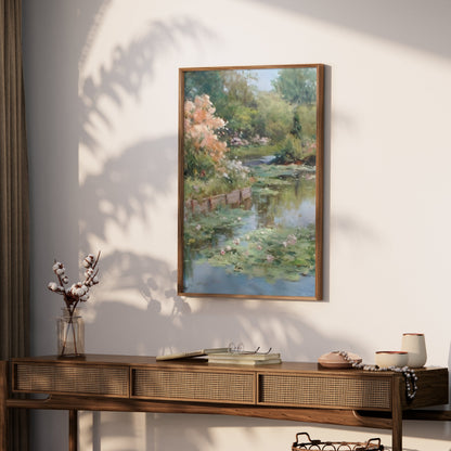 Premium Poster of Beautiful Water Lily Pond Art Canvas Wall Posters