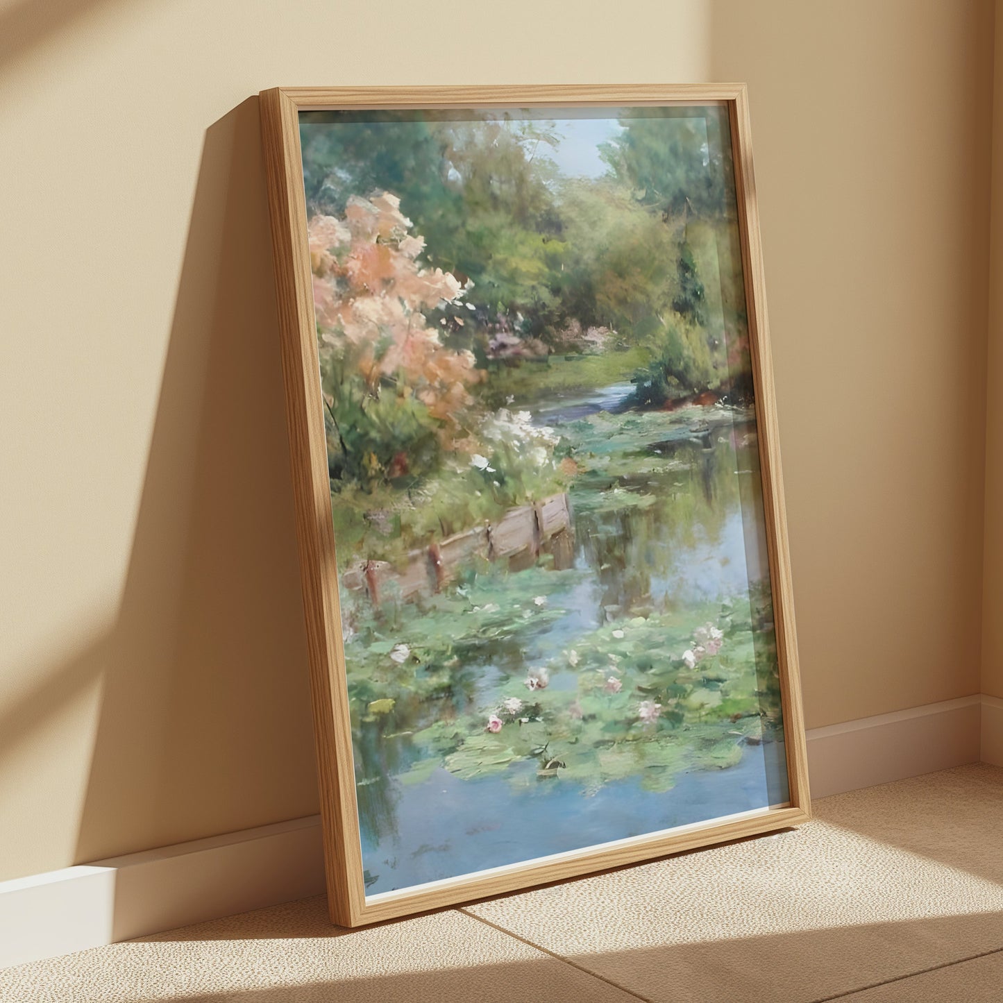 Premium Poster of Beautiful Water Lily Pond Art Canvas Wall Posters