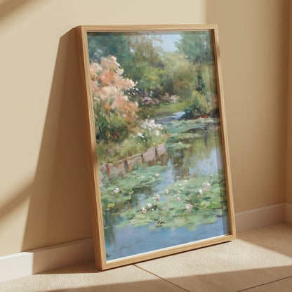 Premium Poster of Beautiful Water Lily Pond Art Canvas Wall Posters