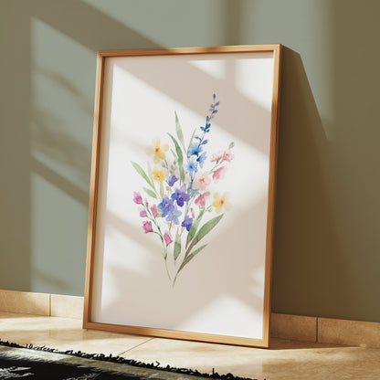 Premium Poster of Beautiful Watercolor Botanical Art Floral Design Posters