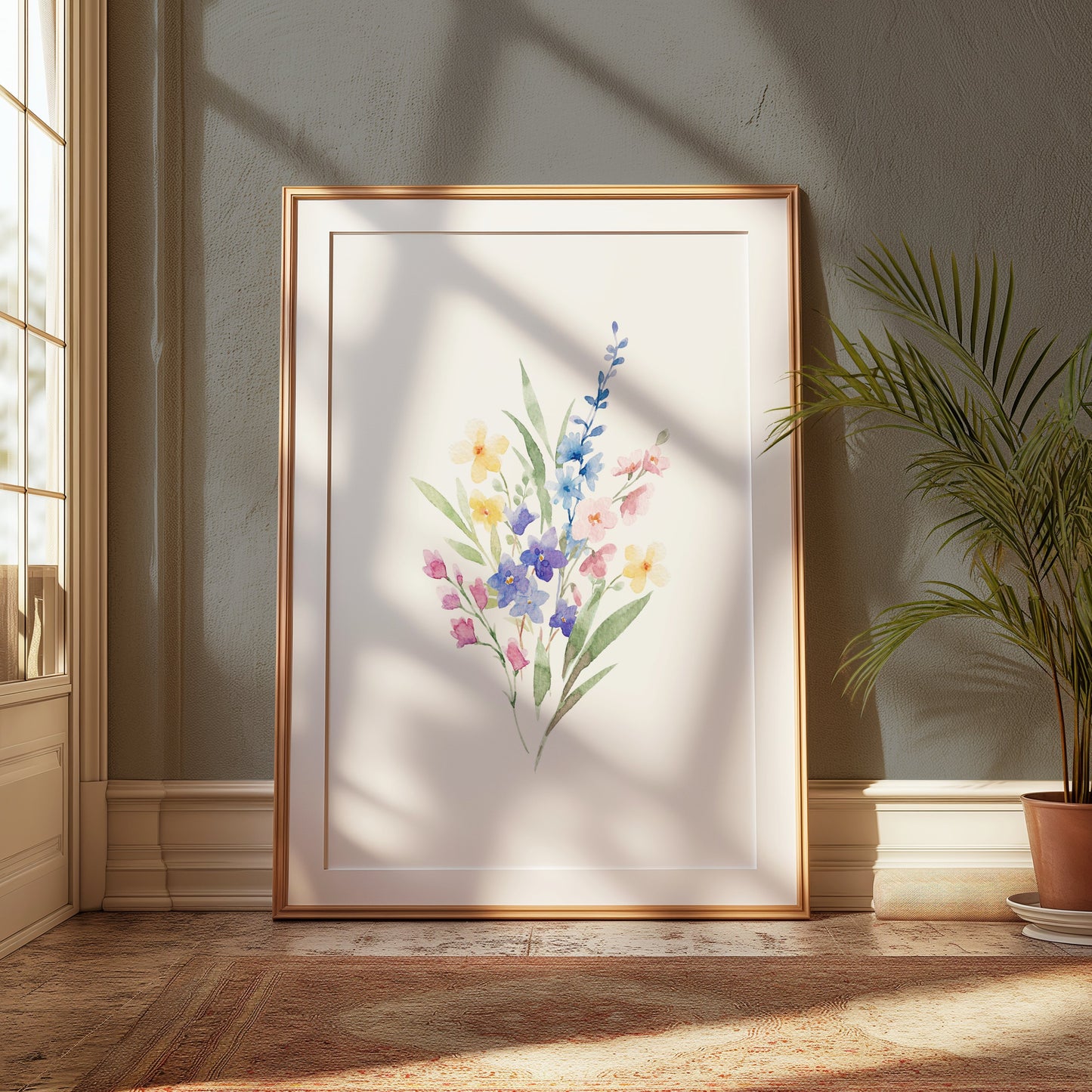Premium Poster of Beautiful Watercolor Botanical Art Floral Design Posters