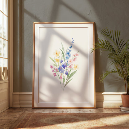 Premium Poster of Beautiful Watercolor Botanical Art Floral Design Posters
