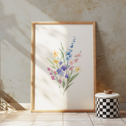 Premium Poster of Beautiful Watercolor Botanical Art Floral Design Posters