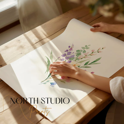 Premium Poster of Beautiful Watercolor Floral Botanical Art Posters