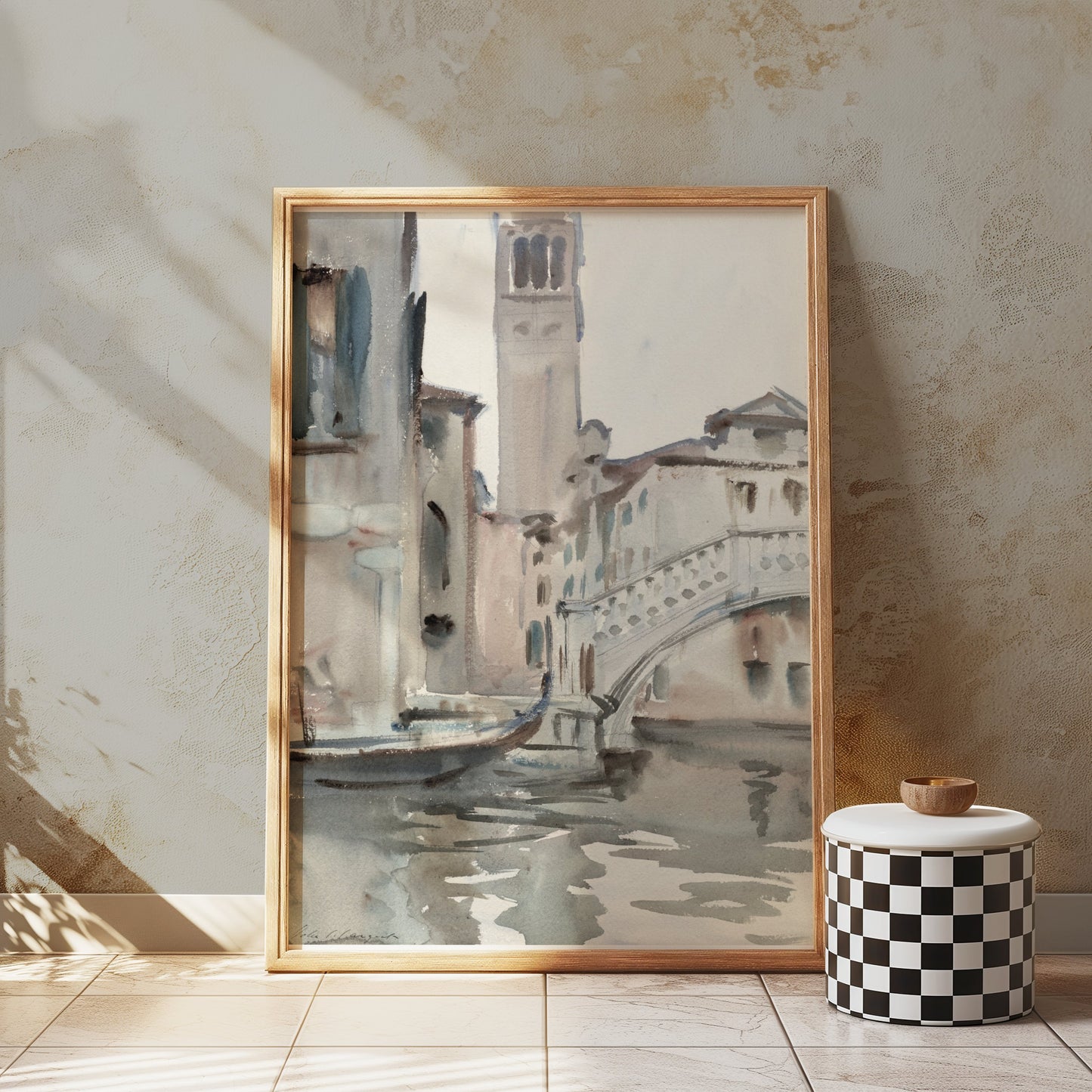 Premium Poster of Beautiful Watercolor Scene of Venice Canals Posters