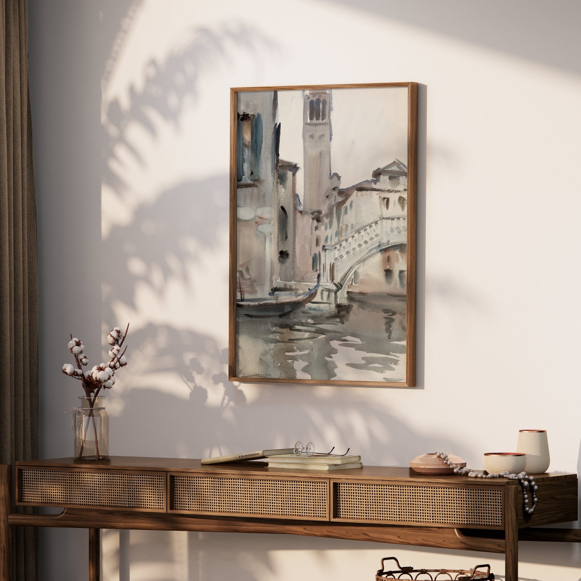 Premium Poster of Beautiful Watercolor Scene of Venice Canals Posters