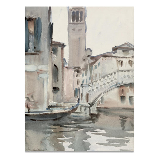 Premium Poster of Beautiful Watercolor Scene of Venice Canals Posters