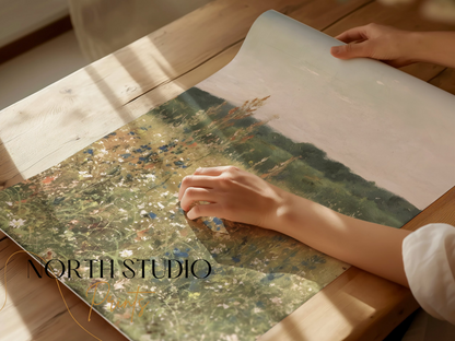 Premium Poster of Beautiful Wildflower Meadow Landscape Wall Art Posters