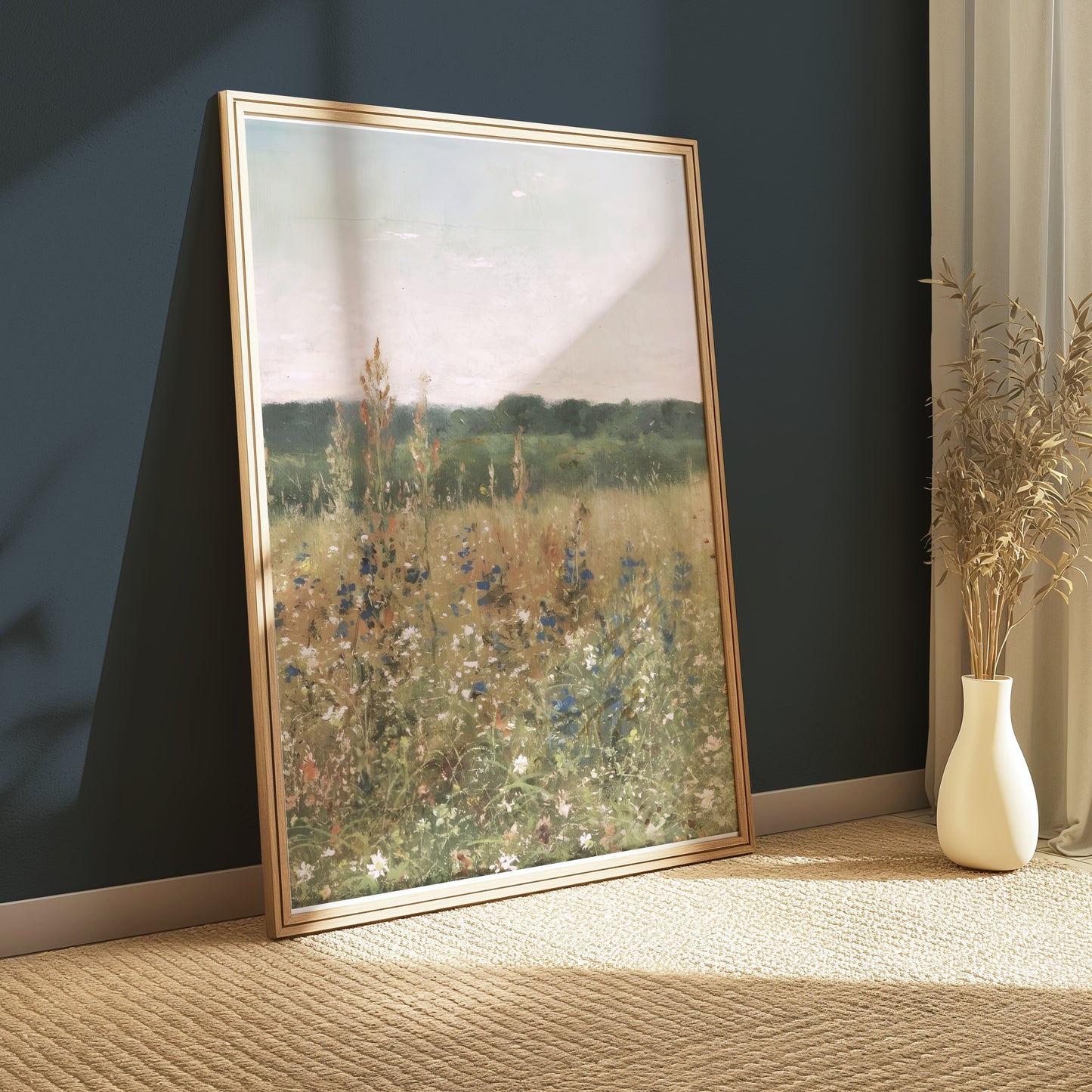 Premium Poster of Beautiful Wildflower Meadow Landscape Wall Art Posters