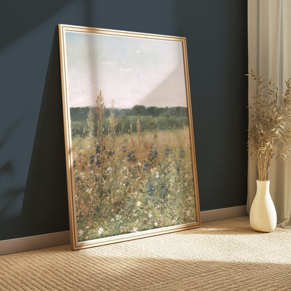 Premium Poster of Beautiful Wildflower Meadow Landscape Wall Art Posters