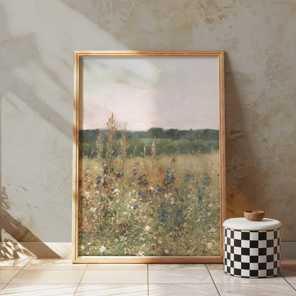 Premium Poster of Beautiful Wildflower Meadow Landscape Wall Art Posters
