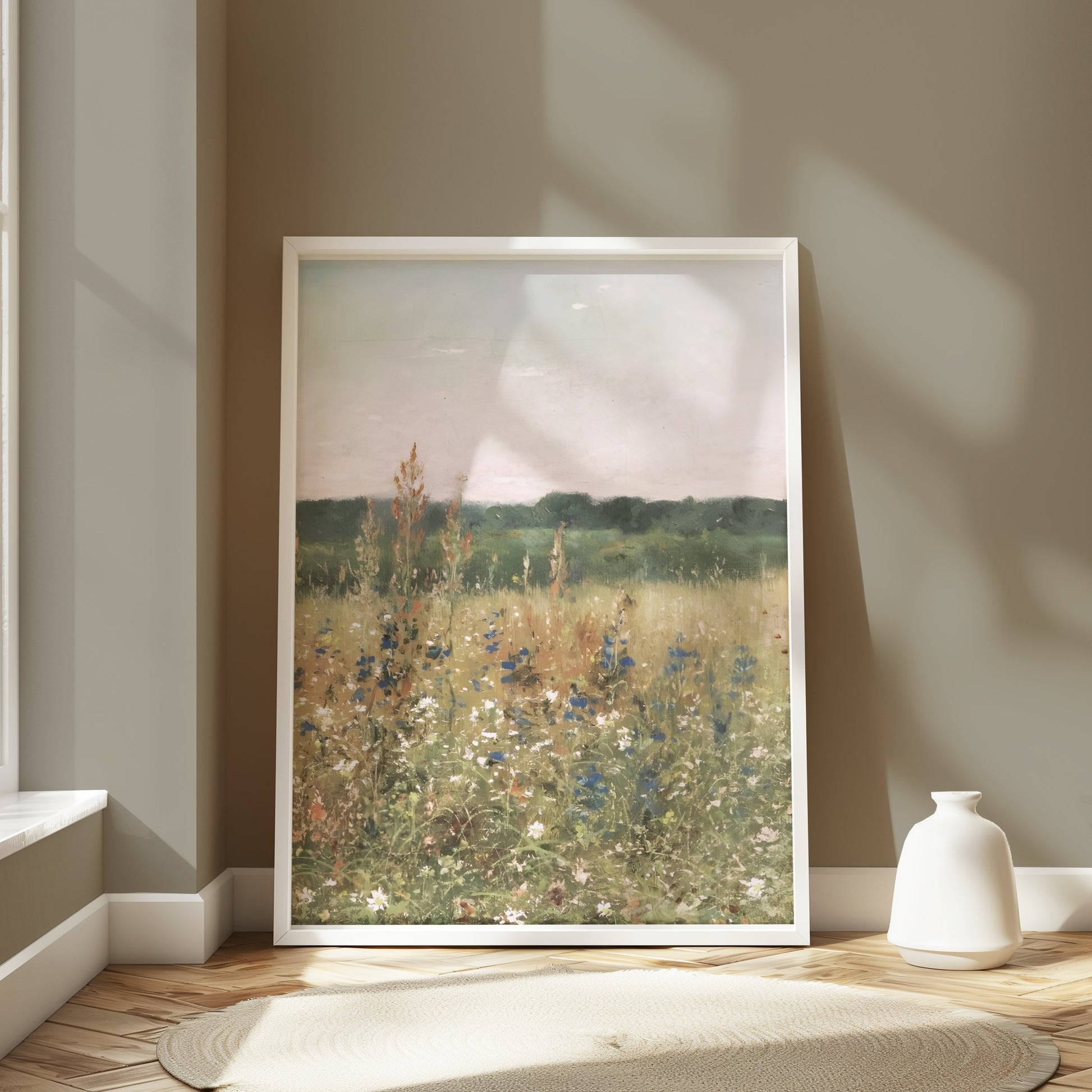 Premium Poster of Beautiful Wildflower Meadow Landscape Wall Art Posters