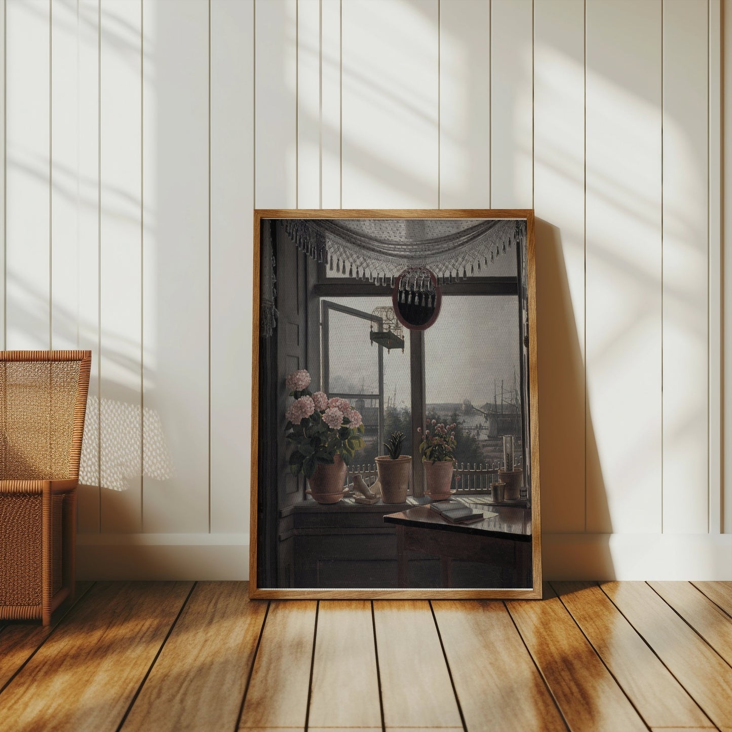 Premium Poster of Beautiful Window View with Potted Plants Posters