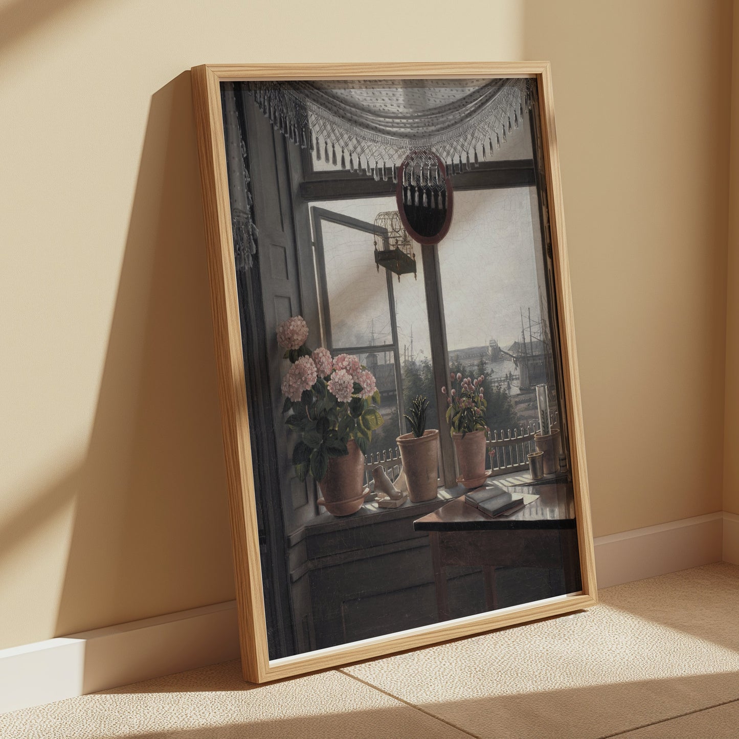 Premium Poster of Beautiful Window View with Potted Plants Posters