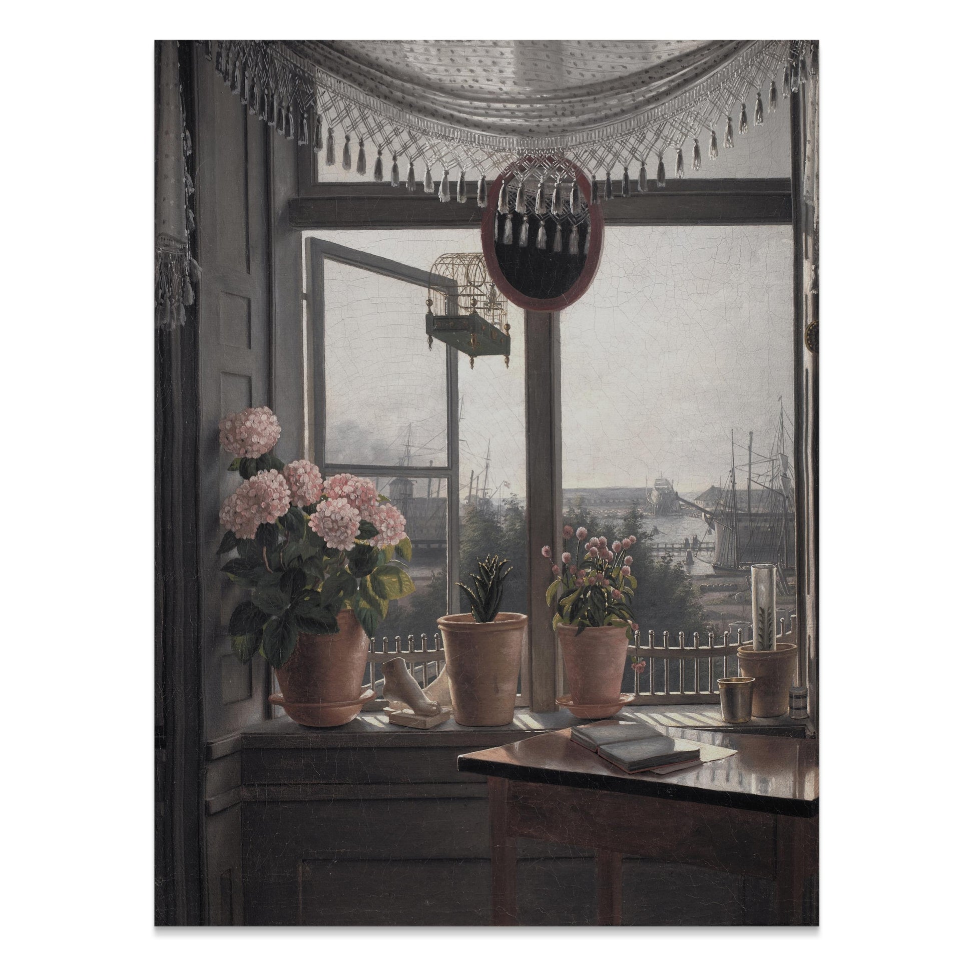 Premium Poster of Beautiful Window View with Potted Plants Posters