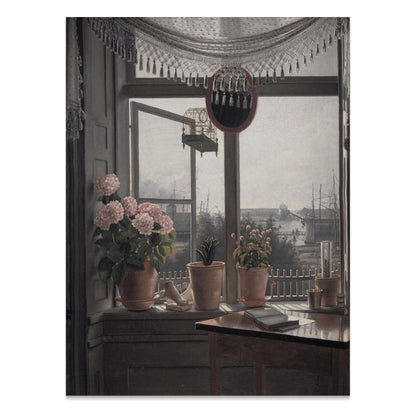 Premium Poster of Beautiful Window View with Potted Plants Posters
