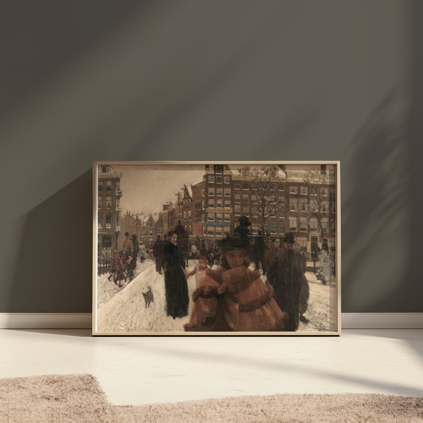 Premium Poster of Beautiful Winter Scene With People Posters