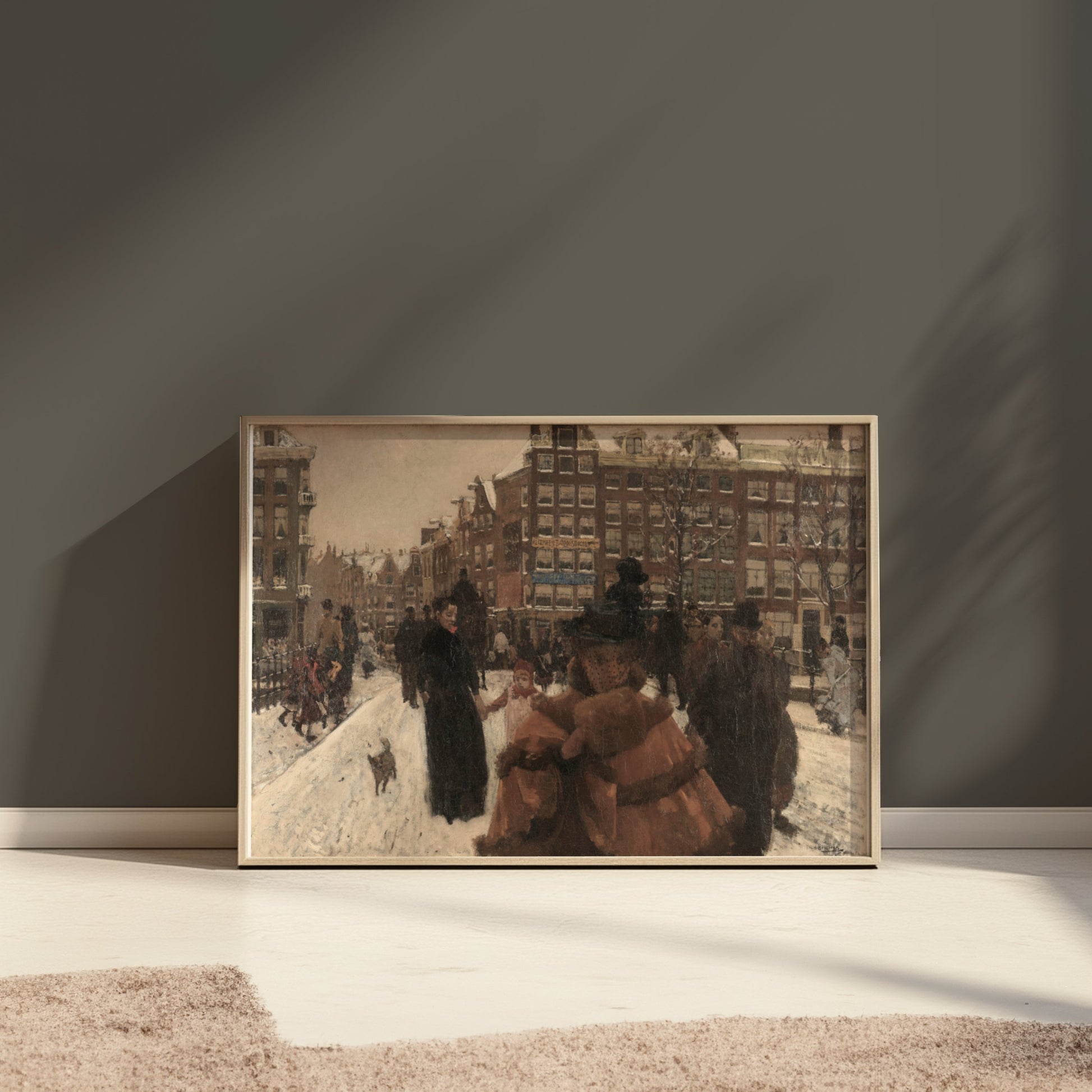 Premium Poster of Beautiful Winter Scene With People Posters