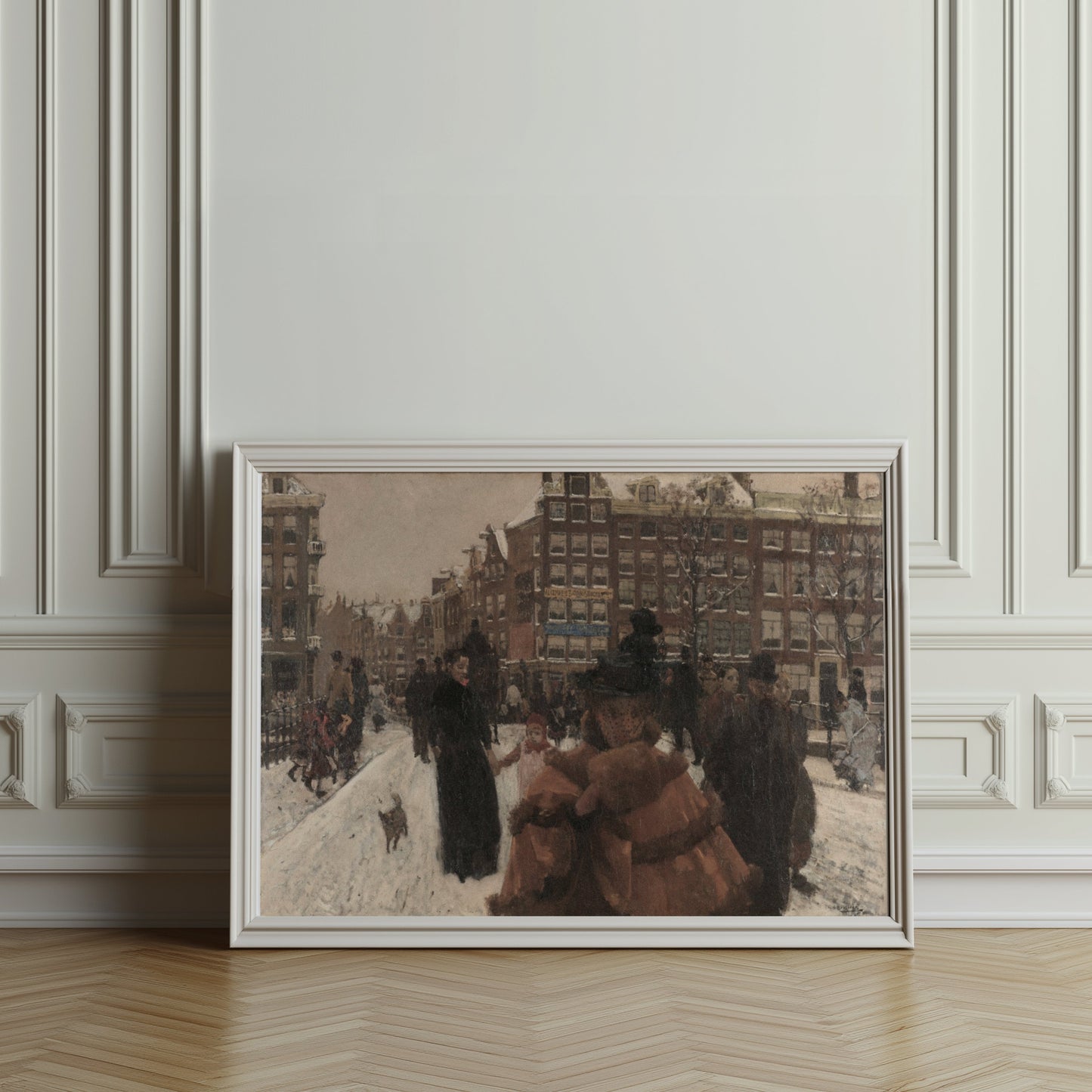 Premium Poster of Beautiful Winter Scene With People Posters