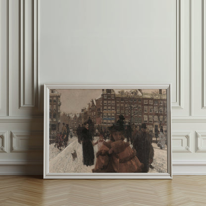 Premium Poster of Beautiful Winter Scene With People Posters