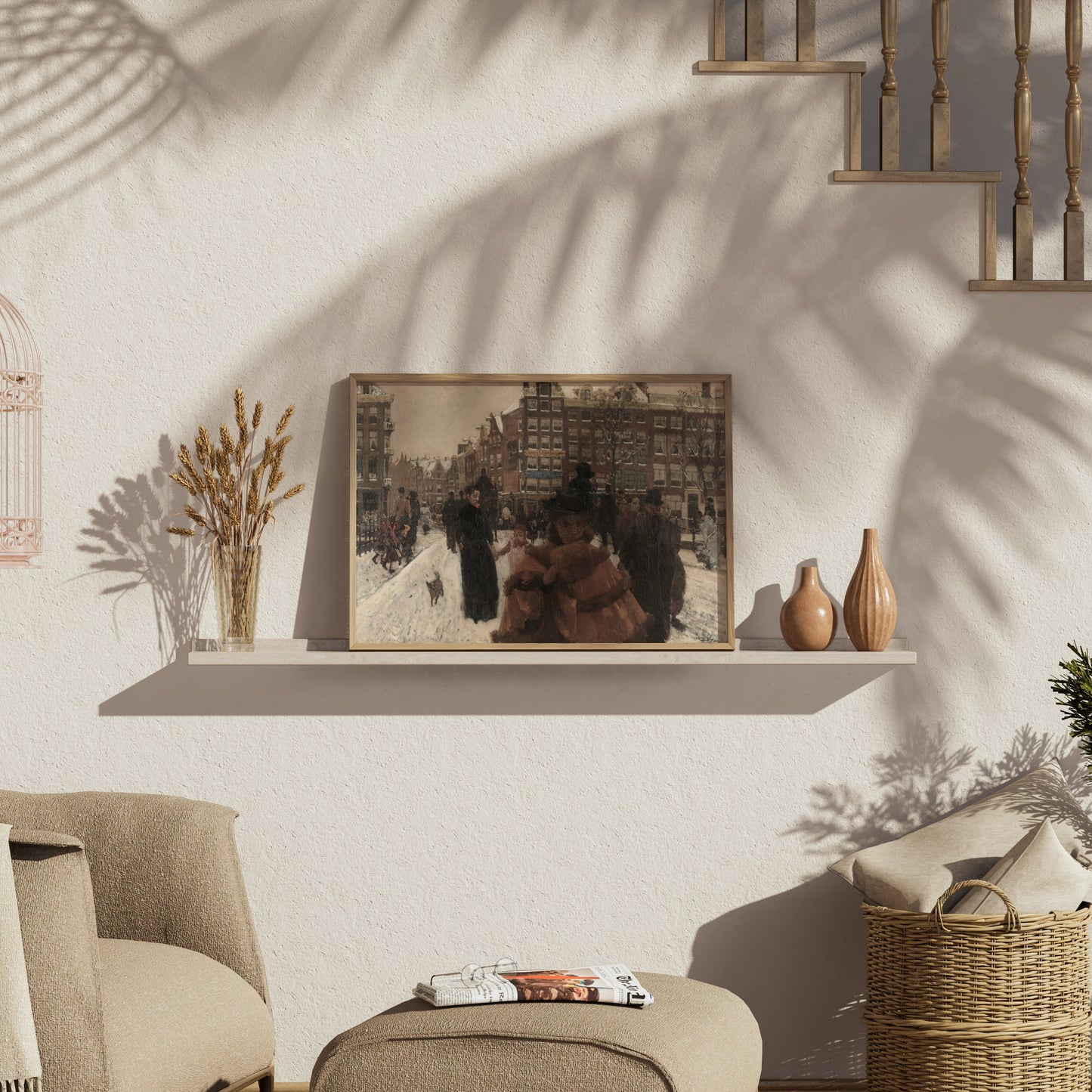 Premium Poster of Beautiful Winter Scene With People Posters