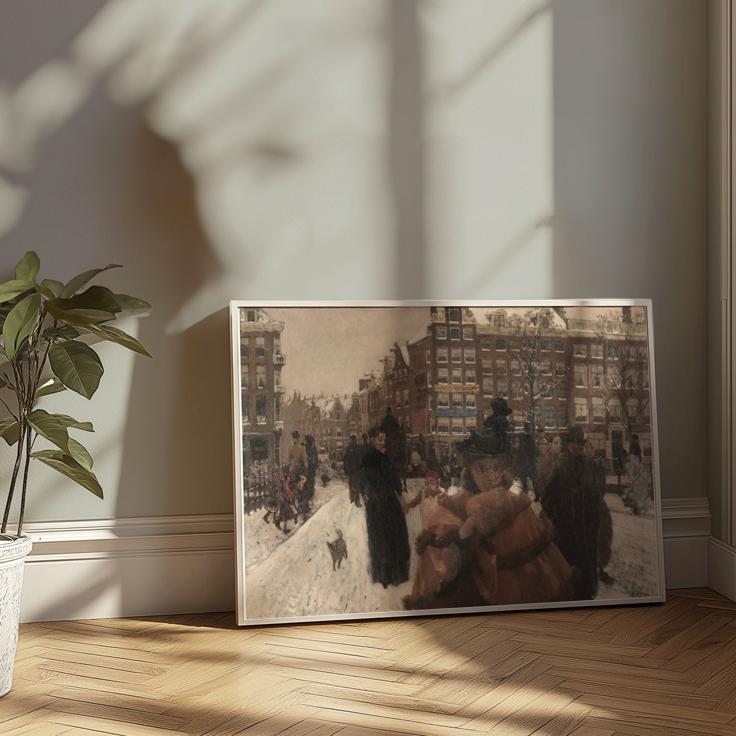 Premium Poster of Beautiful Winter Scene With People Posters