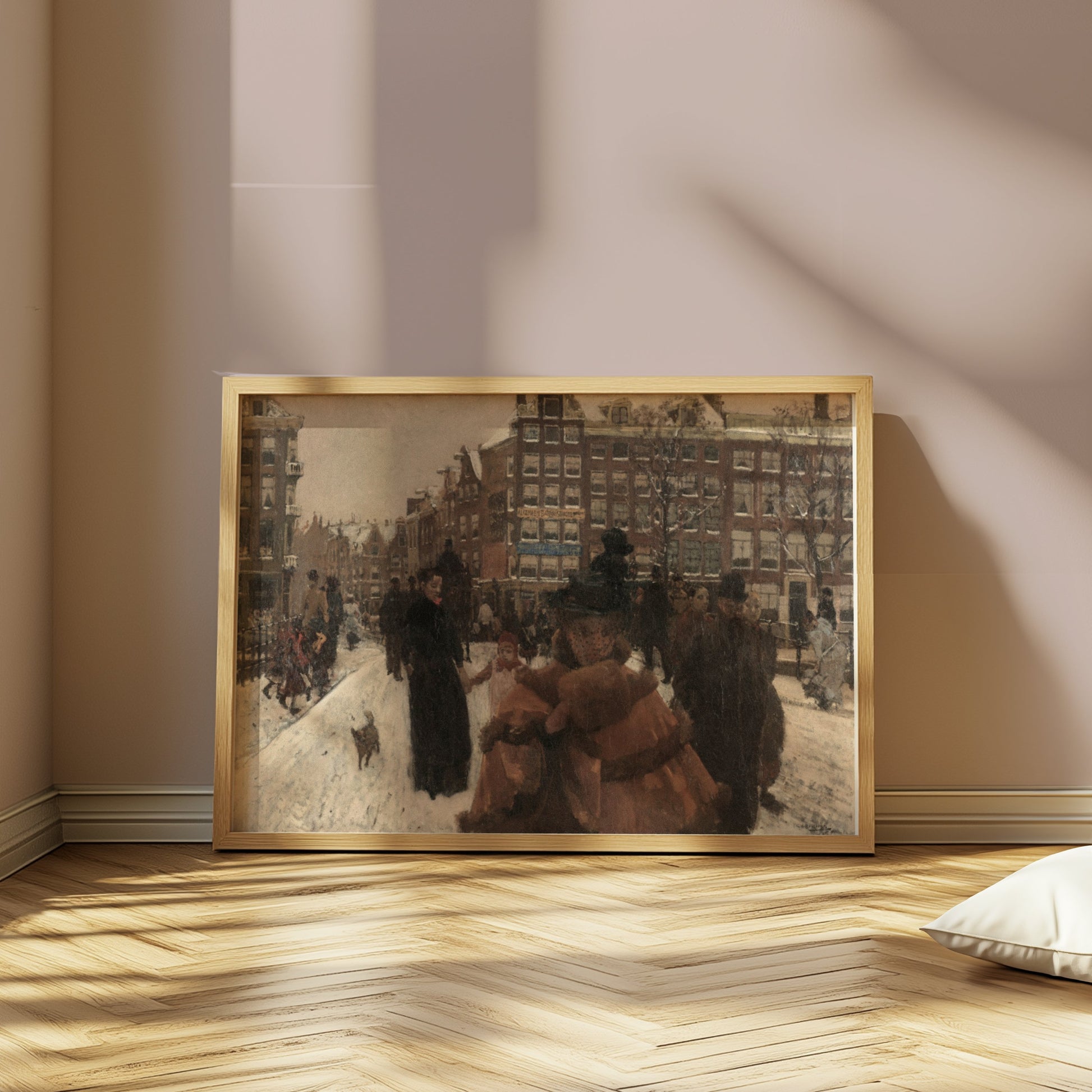 Premium Poster of Beautiful Winter Scene With People Posters