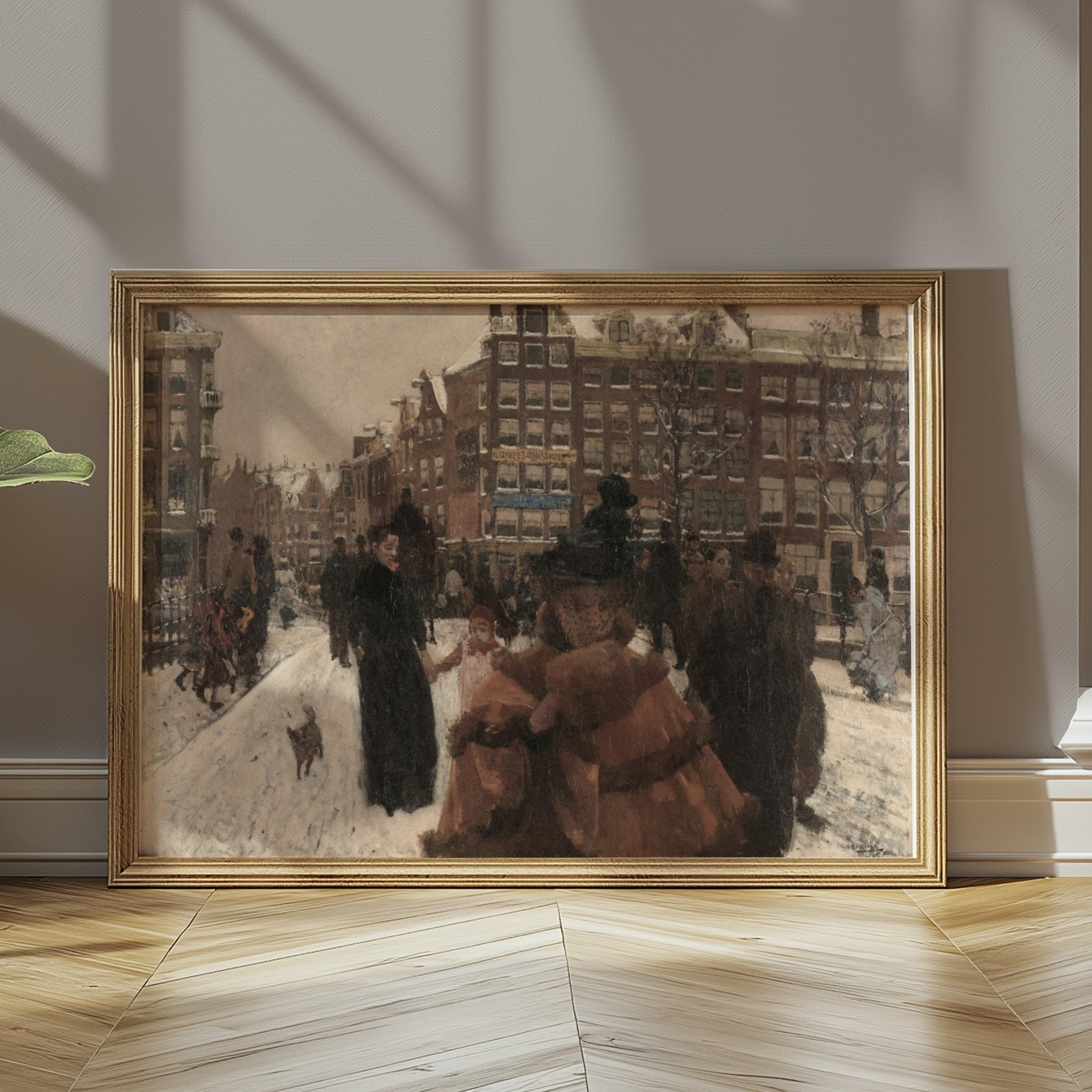 Premium Poster of Beautiful Winter Scene With People Posters