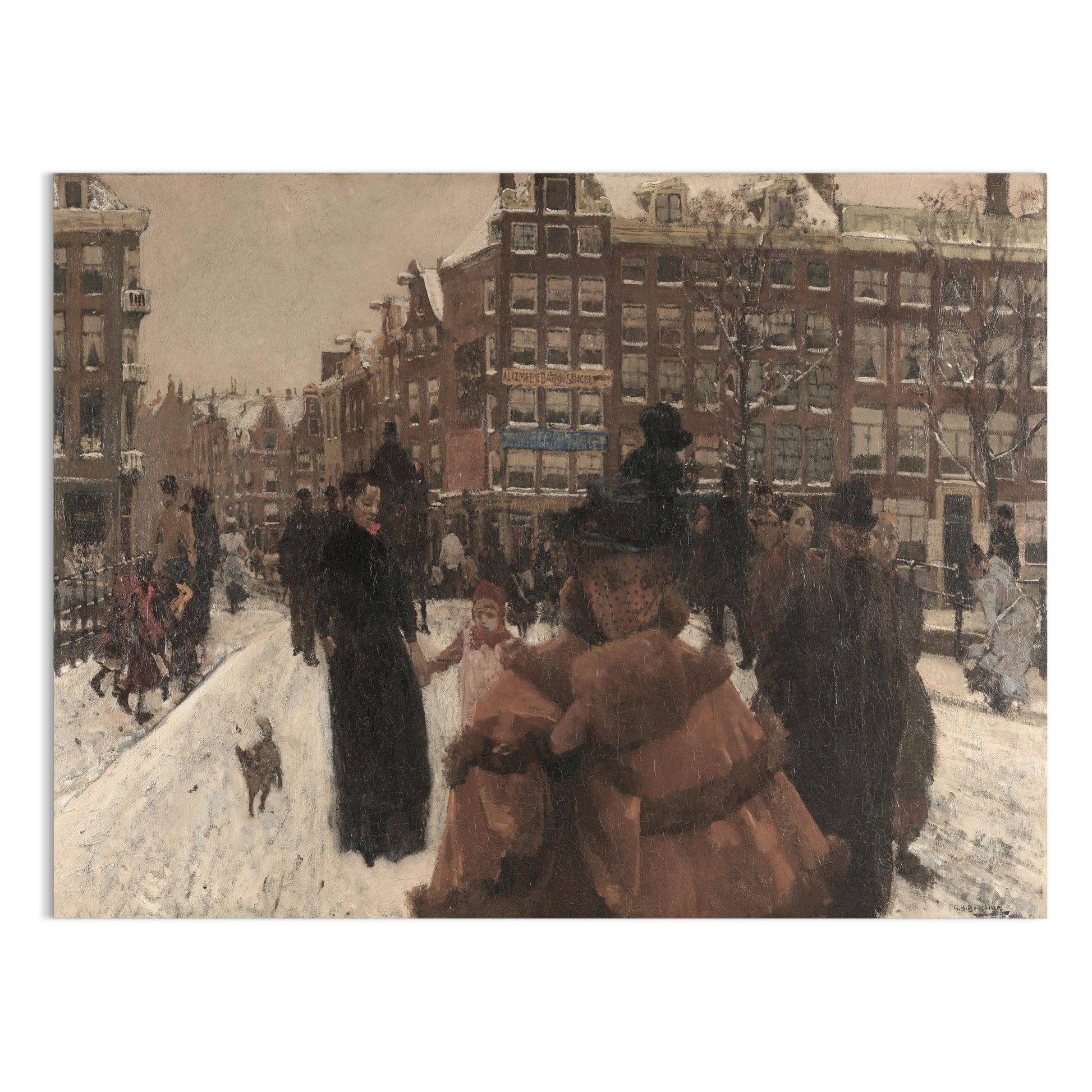 Premium Poster of Beautiful Winter Scene With People Posters