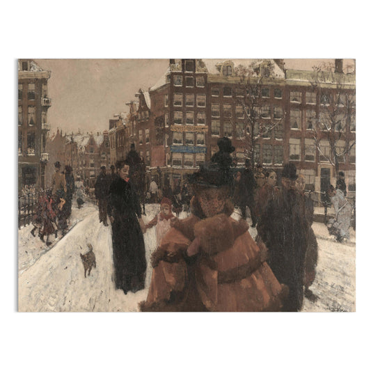 Premium Poster of Beautiful Winter Scene With People Posters