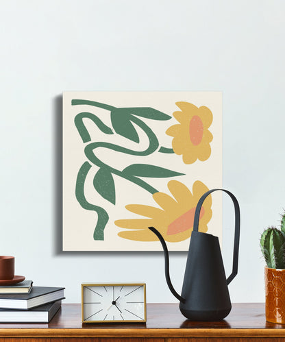 Premium Poster of Beautiful Yellow Flowers on Twisting Stem Canvas Wraps