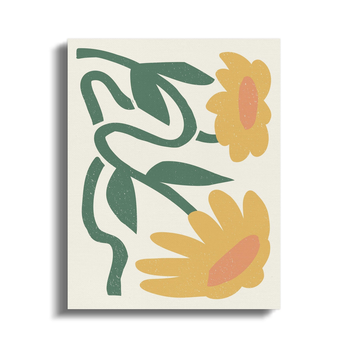 Premium Poster of Beautiful Yellow Flowers on Twisting Stem Canvas Wraps