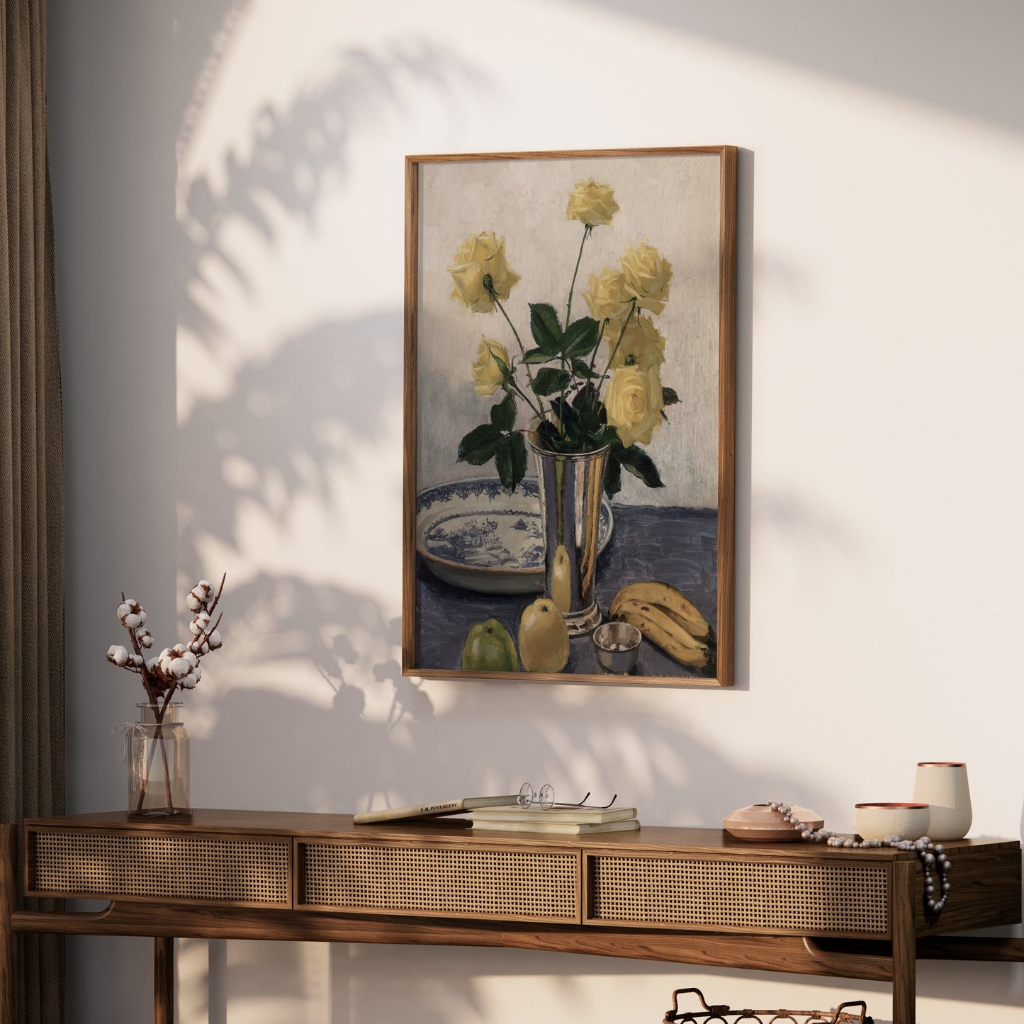 Premium Poster of Beautiful Yellow Roses with Fruit Still Life Posters