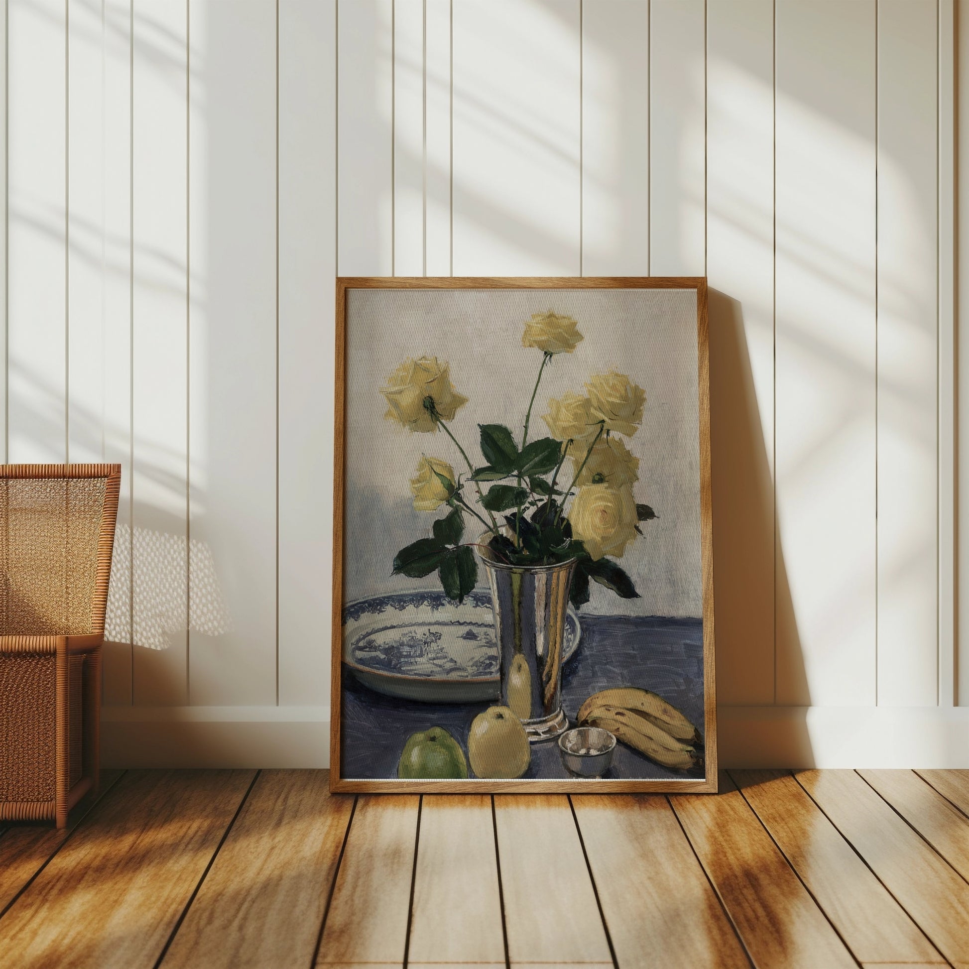Premium Poster of Beautiful Yellow Roses with Fruit Still Life Posters