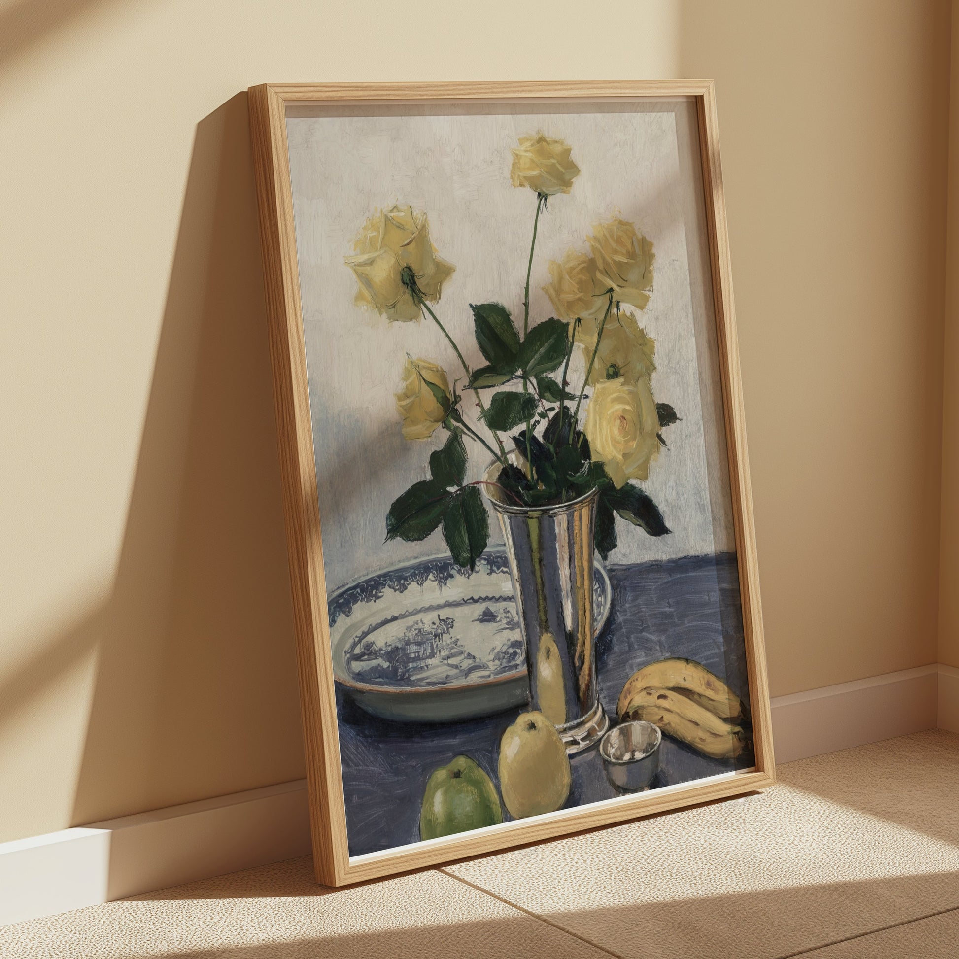 Premium Poster of Beautiful Yellow Roses with Fruit Still Life Posters