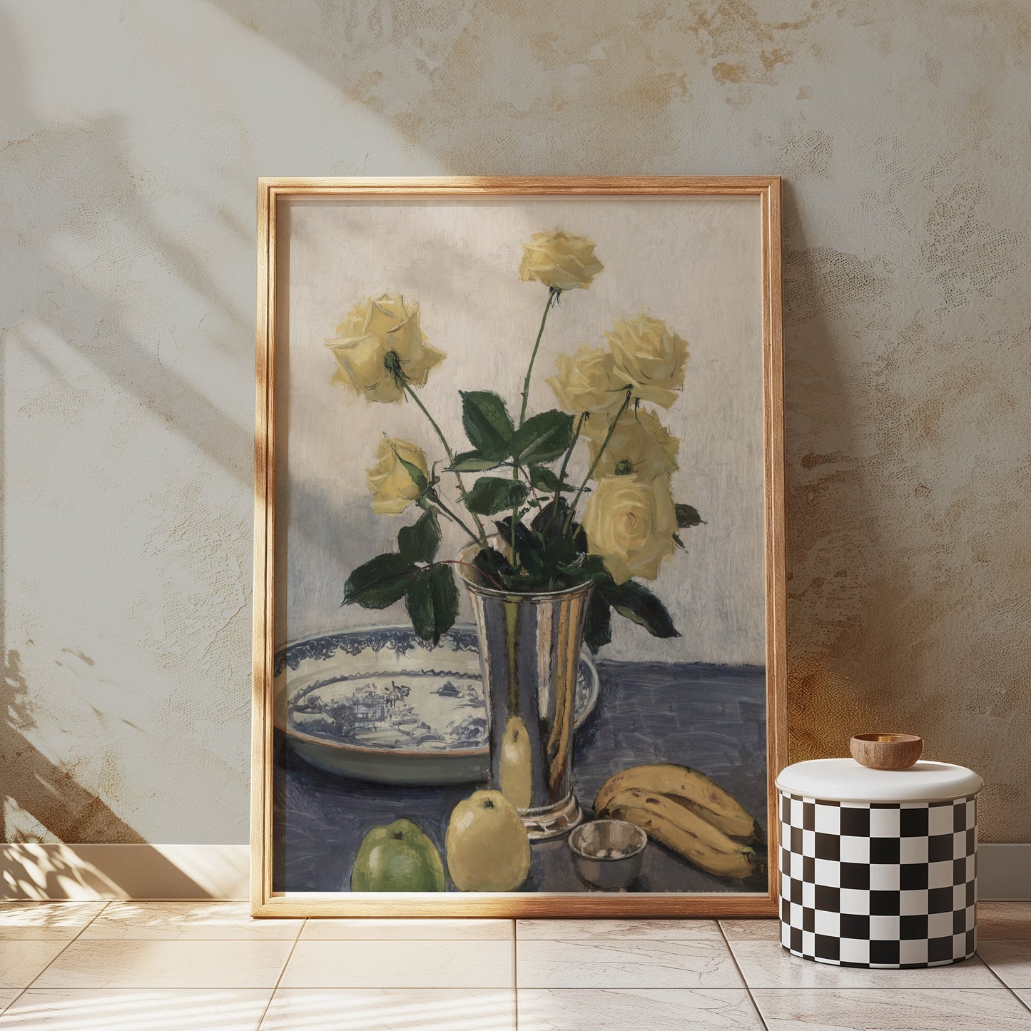 Premium Poster of Beautiful Yellow Roses with Fruit Still Life Posters