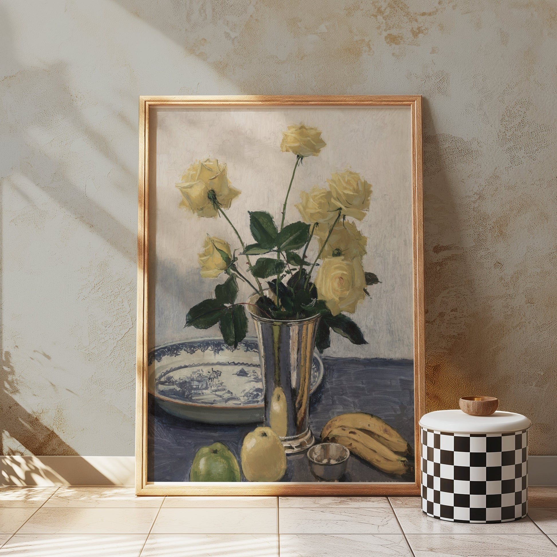 Premium Poster of Beautiful Yellow Roses with Fruit Still Life Posters