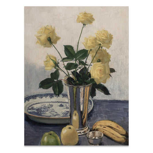 Premium Poster of Beautiful Yellow Roses with Fruit Still Life Posters